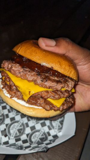 Triple BBQ smash with mayo (custom order) at VGN Boulevard in Stourbridge