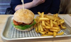 TTLA sandwich made with Tempeh from Beet the System Vegan Worker Co operative in Birmingham.  at VGN Boulevard in Stourbridge