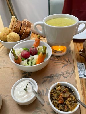 Fondue plate  at Purana in Sao Paulo