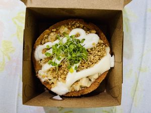 Hearts of palm quiche to go  at Purana in Sao Paulo