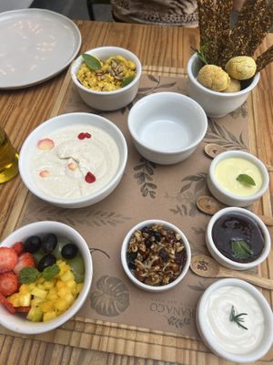 Breakfast board for two (a very light portion per person)  at Purana in Sao Paulo