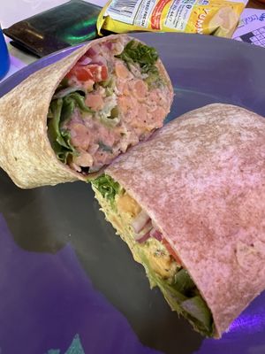 Chickpea salad wrap (very good)  at Whole Harvest in Saratoga Springs