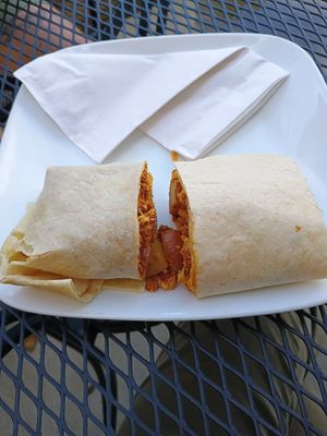 Vegan burrito at Little Owl Cafe in Fairbanks
