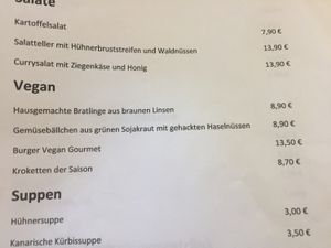 Deutsche Karte at Tacoa in Tenerife