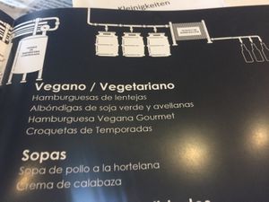 Spanish Menu at Tacoa in Tenerife