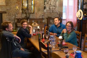 Good vibes, dining room in old farm at Camping et Gites Brenazet in Vernusse