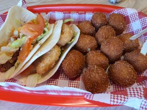 Tacos and chickn nugs. That tacos are on point! at Lord of the Fries in Newtown