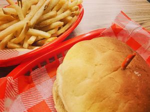 Parma burger & fries ... YUM 💚💥💚 at Lord of the Fries in Newtown