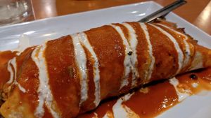Vegan Burrito With Impossible Beef at La Fiesta Chatham in Springfield