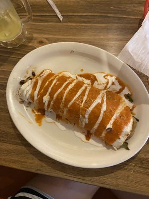 Here is the vegan burrito  at La Fiesta Chatham in Springfield