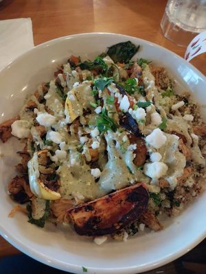 Vegan Chicken Pesto Bowl at La Fiesta Chatham in Springfield