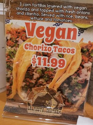 Little menu thing on table at La Fiesta Chatham in Springfield