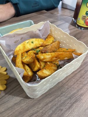 Potato wedges   at Miso Kimchi in Tanah Rata