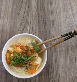 Vegetable noodles at Chay Corner in Da Nang
