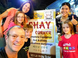 Lovely family at Chay Corner in Da Nang
