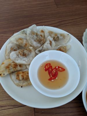 Fried mushroom dumplings at Chay Corner in Da Nang