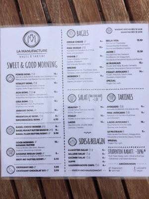 Newest Menue 1 at La Manufacture in Basel