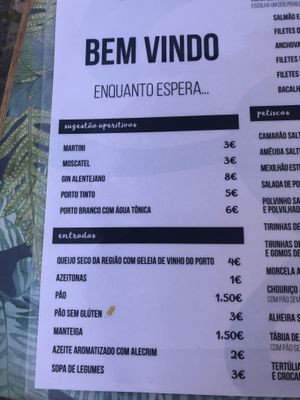 Menu at Stressfree in Vila Nova De Milfontes