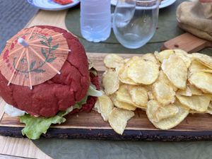 Veggie burger   at Stressfree in Vila Nova De Milfontes