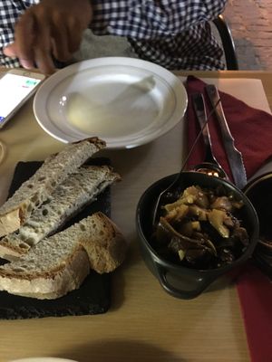 Mushroom entrance with peanuts - delicious !! at Stressfree in Vila Nova De Milfontes