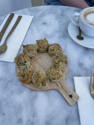 Starter Chouchou Cake. Small savory cakes  at Nymphea in Porto-vecchio