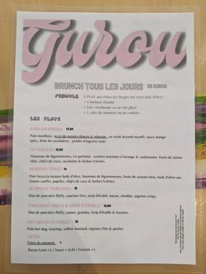 Menu - food at Gurou Street Food in La Rochelle