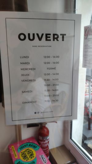 Opening times at Gurou Street Food in La Rochelle
