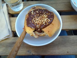 Banana and chocolate muffin at Gurou Street Food in La Rochelle