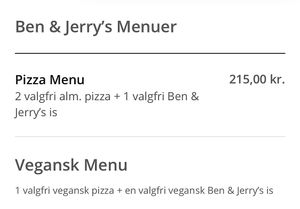 Vegan menu with ice cream  at La Rucola in Helsingoer