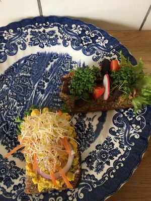 Chickpea n mushroom ones at Lillians Smørrebrød in Copenhagen