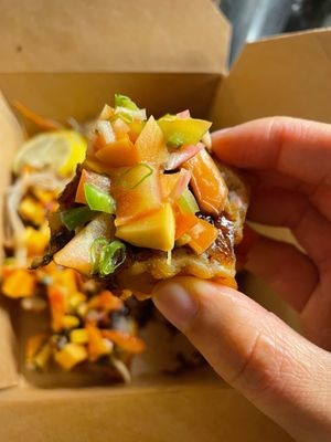 Close-up shot of Half Moon roll at Tane Vegan Izakaya in Honolulu