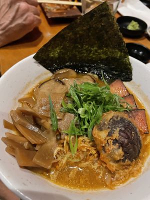 Spicy garlic miso ramen  at Tane Vegan Izakaya in Honolulu