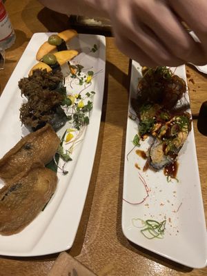 Nigiri (mango, gobo and Iniri?) and the wedge at Tane Vegan Izakaya in Honolulu