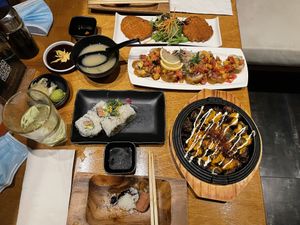 Many different dishes! at Tane Vegan Izakaya in Honolulu