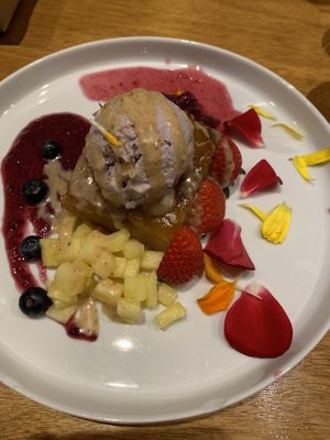 Dessert - with Ube ice cream. Was a little sweet for me but I’m no longer used to eating dessert…. at Tane Vegan Izakaya in Honolulu