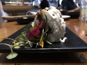 pacifica with flowers🌸  at Tane Vegan Izakaya in Honolulu
