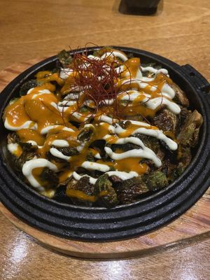 Brussels sprouts   at Tane Vegan Izakaya in Honolulu