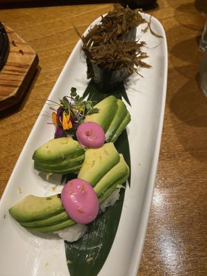 Avocado nigiri  at Tane Vegan Izakaya in Honolulu