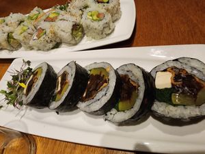 Random rolls, neither of these were favorites. at Tane Vegan Izakaya in Honolulu
