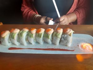 The sunrise or is it the sunset? at Tane Vegan Izakaya in Honolulu