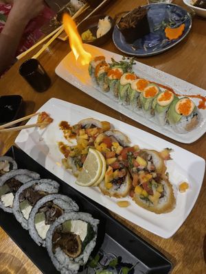 Assorted sushi rolls  at Tane Vegan Izakaya in Honolulu