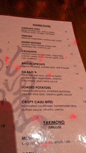 Sharing plates at Tane Vegan Izakaya in Honolulu