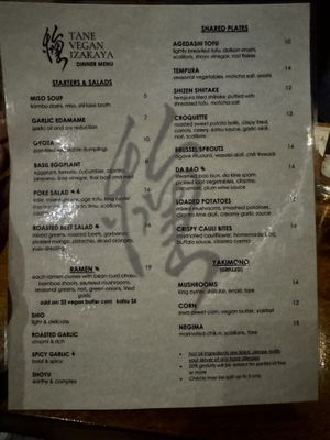   at Tane Vegan Izakaya in Honolulu