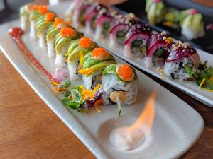Sunset & Leahi rolls at Tane Vegan Izakaya in Honolulu