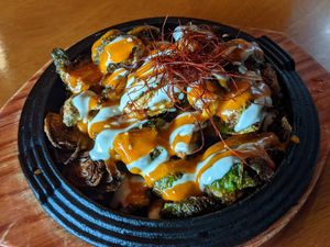 Brussel sprouts at Tane Vegan Izakaya in Honolulu