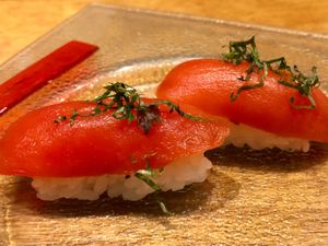 Tomato Nigiri at Tane Vegan Izakaya in Honolulu