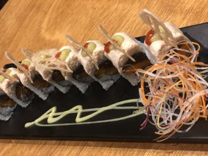 Pumpkin roll at Tane Vegan Izakaya in Honolulu