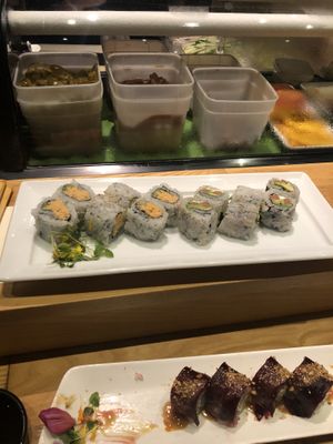 Spicy tofuna, Philadelphia, and Leahi. at Tane Vegan Izakaya in Honolulu