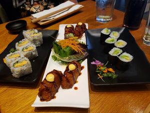 Too much goodness. at Tane Vegan Izakaya in Honolulu