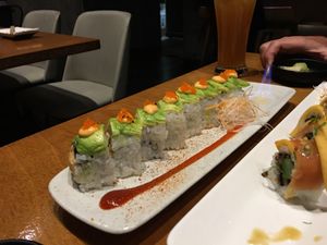 Sunset roll. Seaweed pearls means vegan caviar at Tane Vegan Izakaya in Honolulu